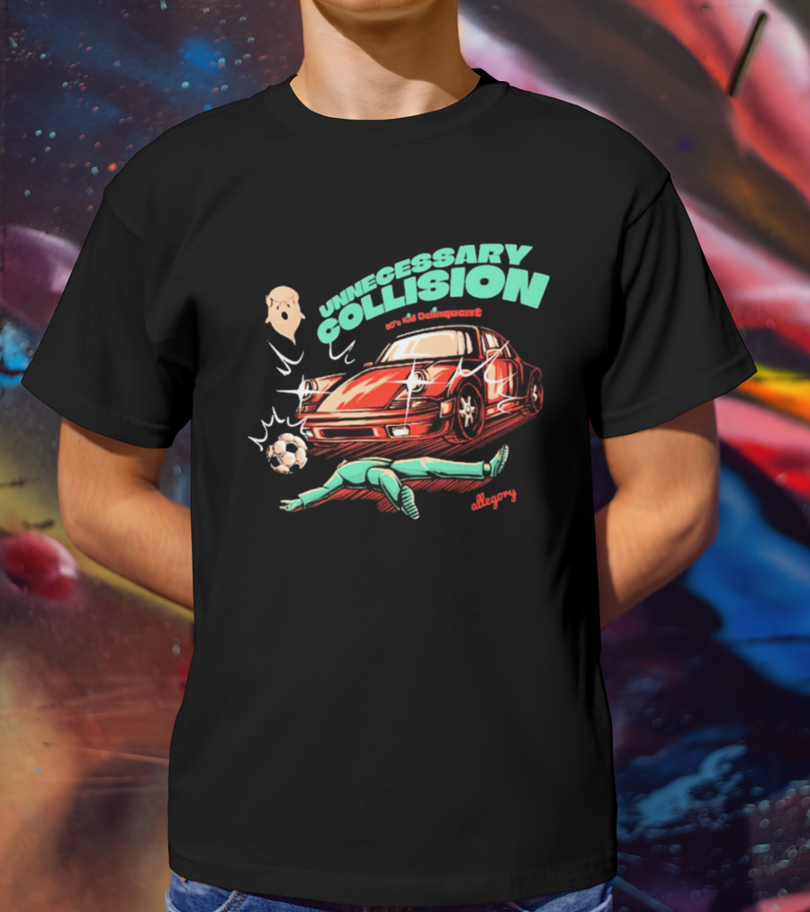 Unnecessary Collision Allegory 90’s Delinquent Soccer Crash T-Shirt
