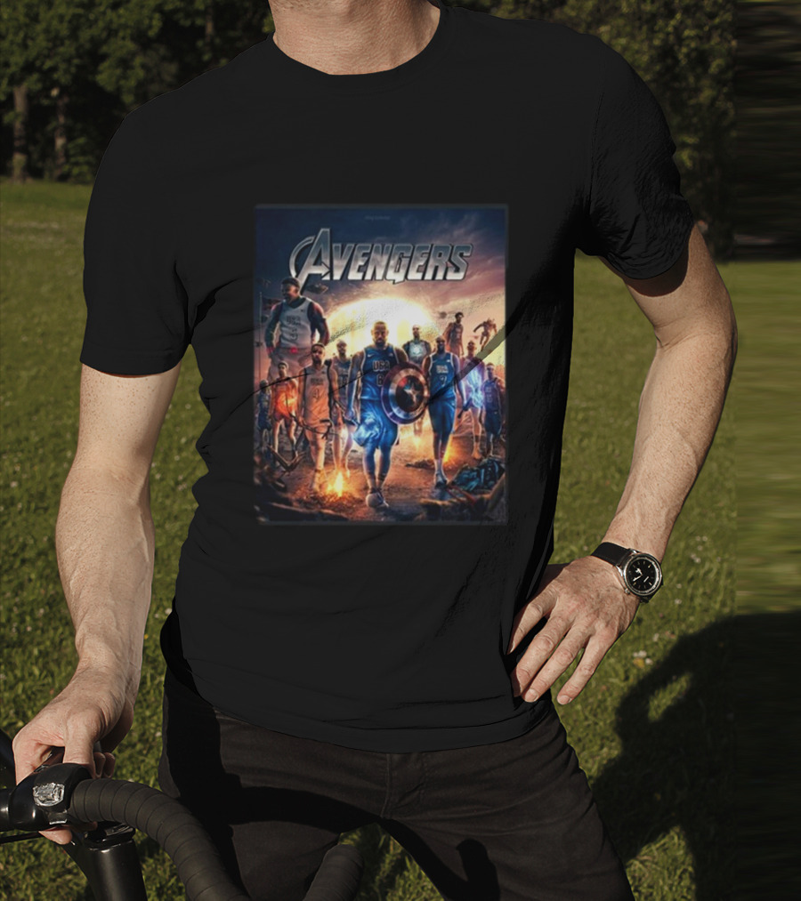 Bronny USA Basketball Avengers Crossover Superhero Team T-Shirt