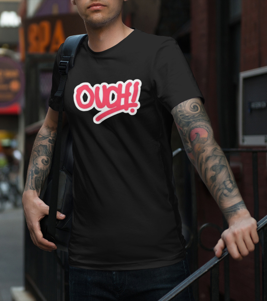 Matt Watson Ouch Red Text 90s T-Shirt