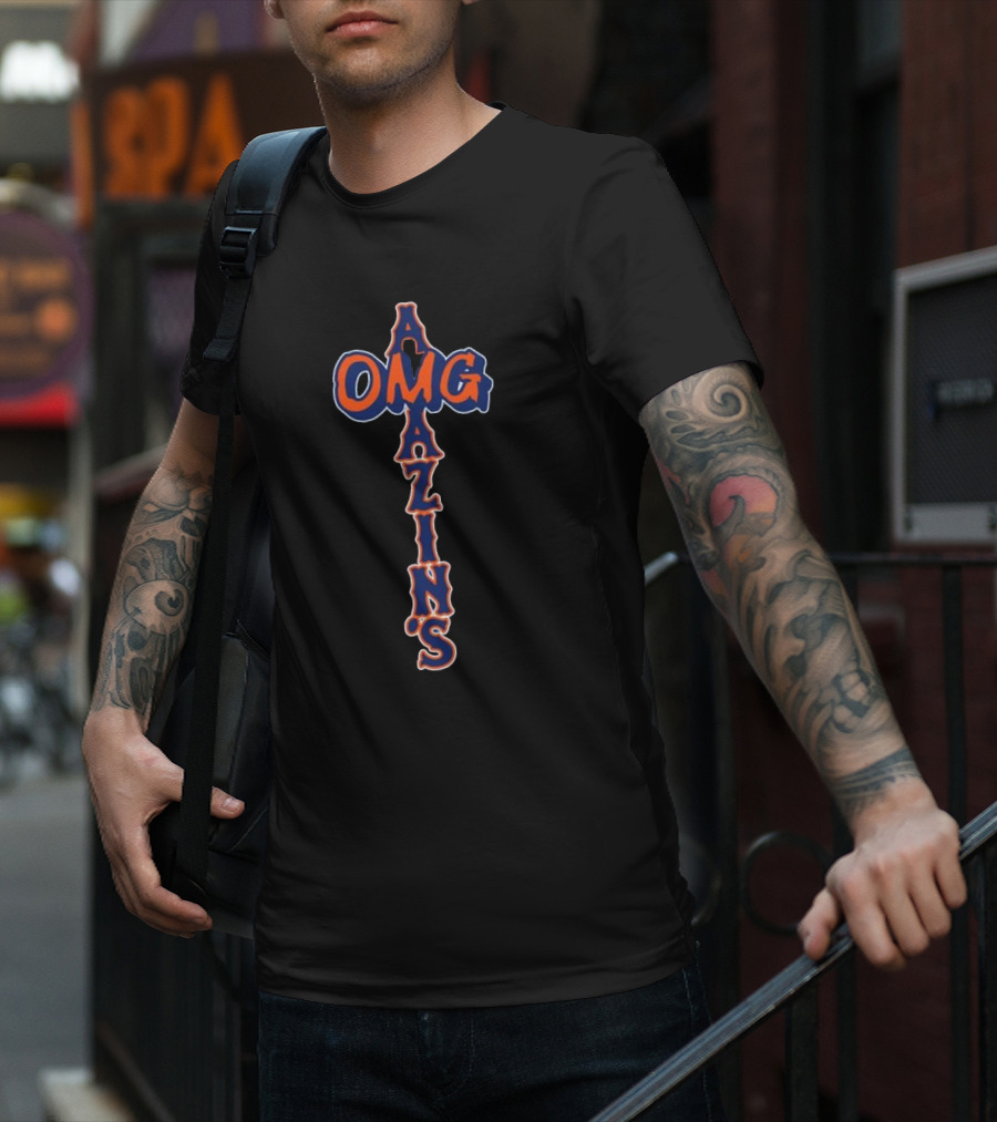 Mets OMG Amazins Baseball Fan Gear T-Shirt