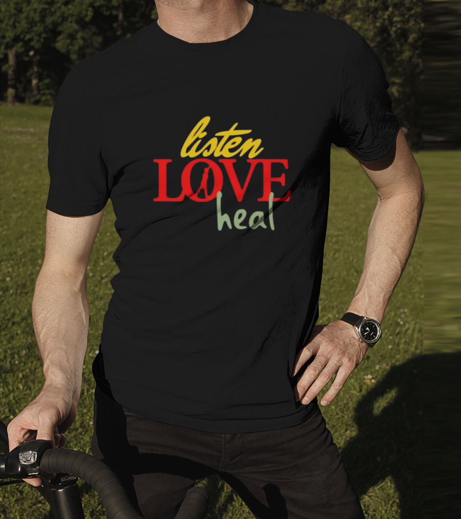 Devale Ellis Listen Love Heal New Peace Symbol In O T-Shirt