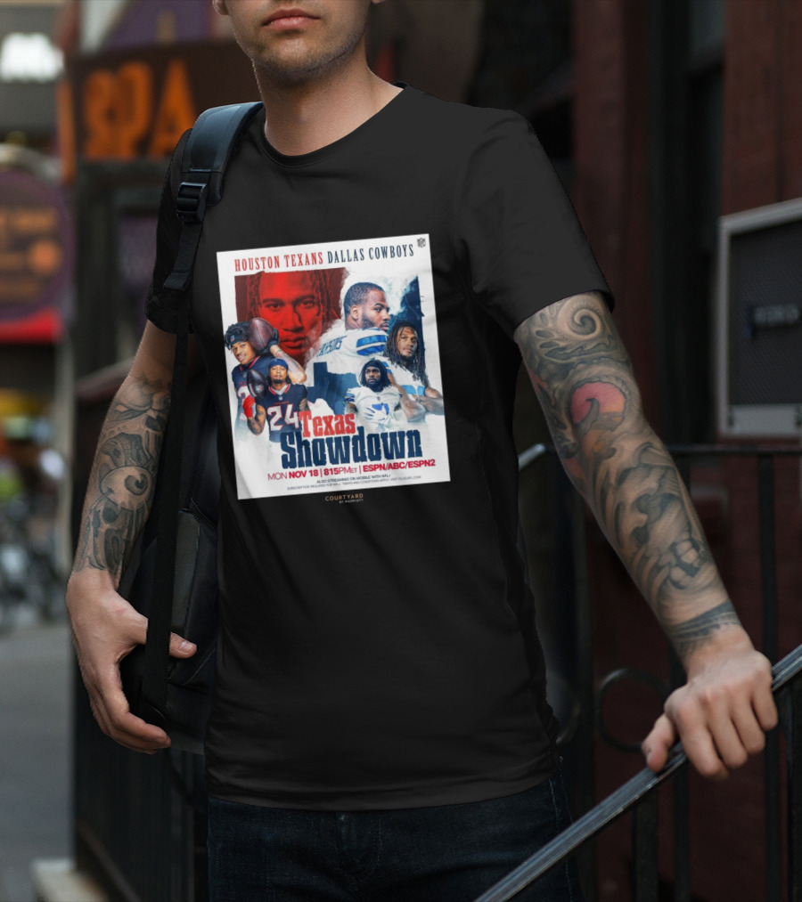Houston Texans Dallas Cowboys Texas Showdown Mon Nov 18 815PM ET ESPN ABC ESPN2 T-Shirt