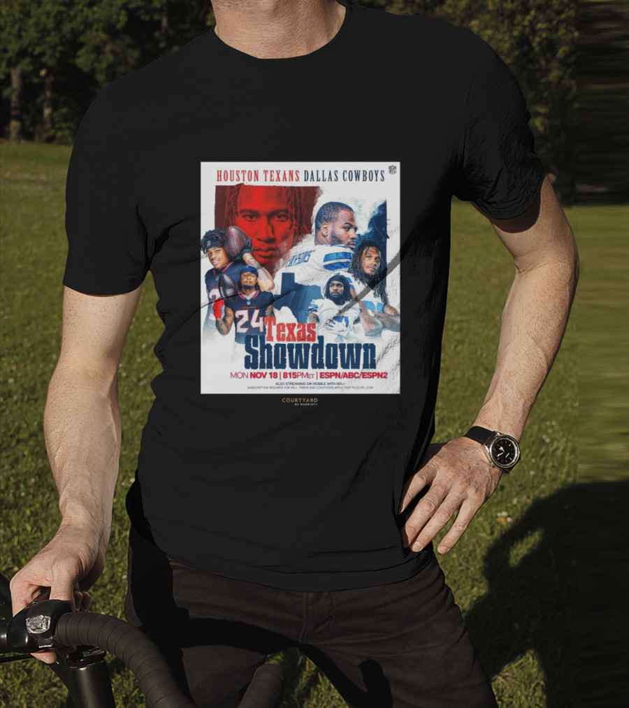 Houston Texans Dallas Cowboys Texas Showdown Mon Nov 18 815PM ET ESPN ABC ESPN2 T-Shirt