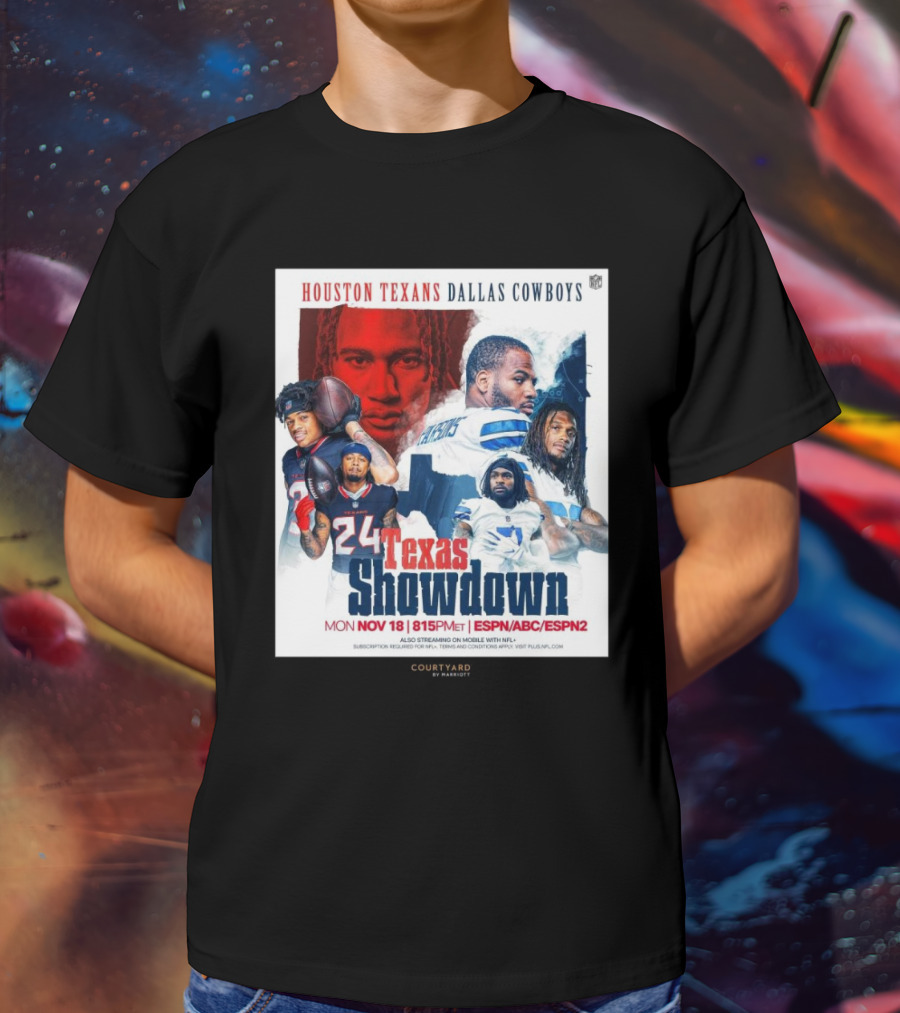 Houston Texans Dallas Cowboys Texas Showdown Mon Nov 18 815PM ET ESPN ABC ESPN2 T-Shirt