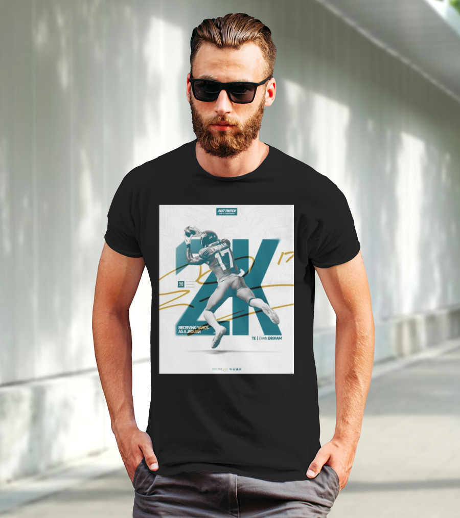 Jacksonville Jaguars TE Evan Engram 2K Receiving Yards As A Jaguar T-Shirt