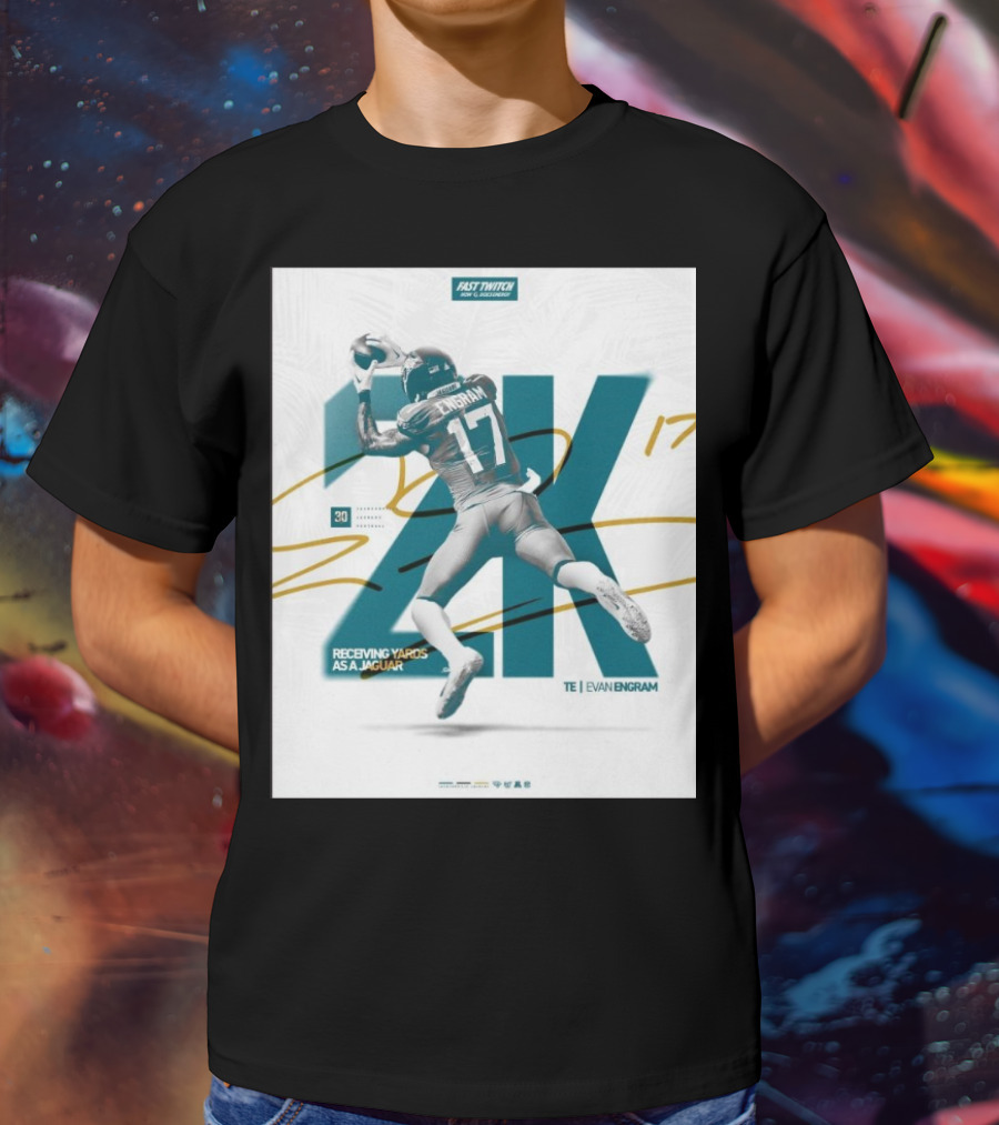 Jacksonville Jaguars TE Evan Engram 2K Receiving Yards As A Jaguar T-Shirt