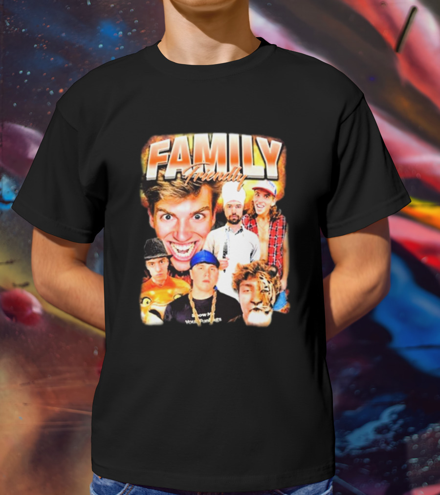 FAMILY Friendly YouTube Year One Photos Comedy Collage T-Shirt