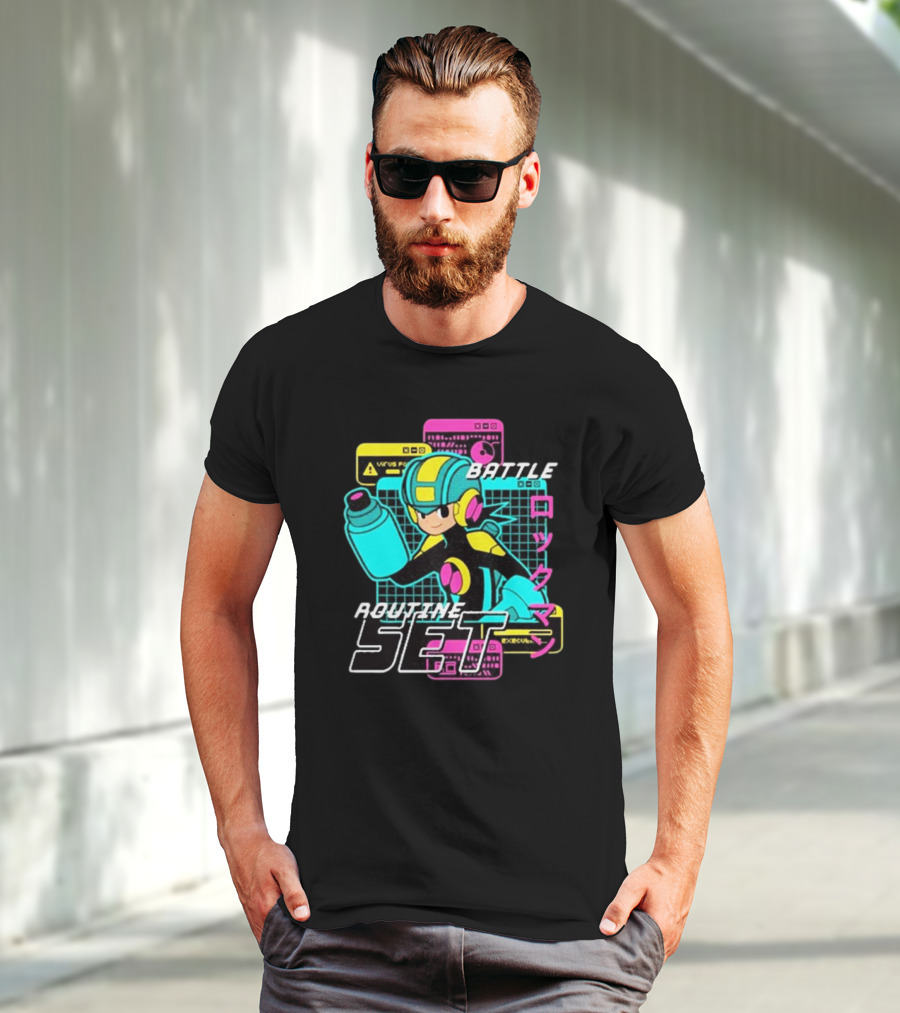 Mega Man EXE Battle Routine Set Virus EXE Control T-Shirt