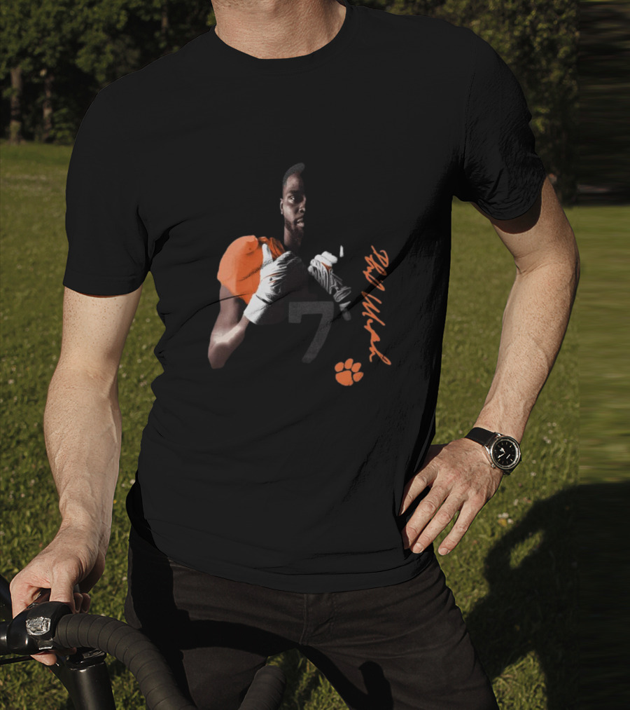 Phil Mafah Clemson Tigers Football Number 7 Signature T-Shirt