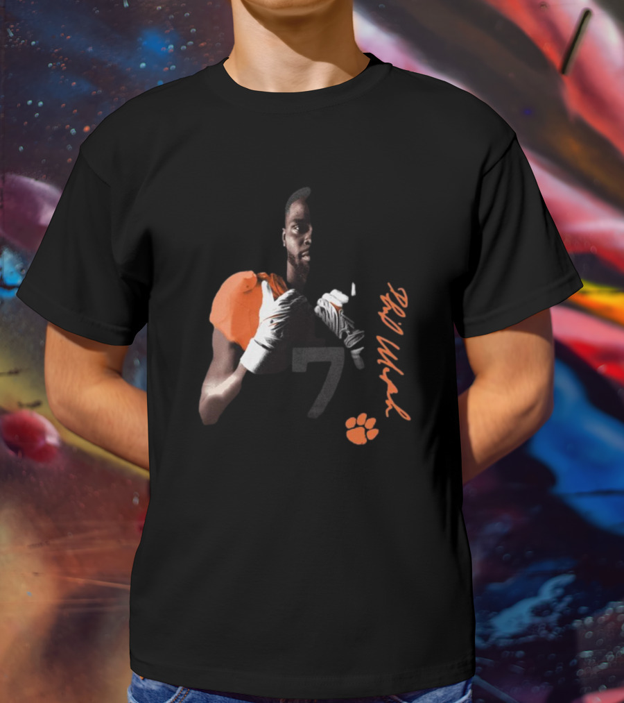 Phil Mafah Clemson Tigers Football Number 7 Signature T-Shirt