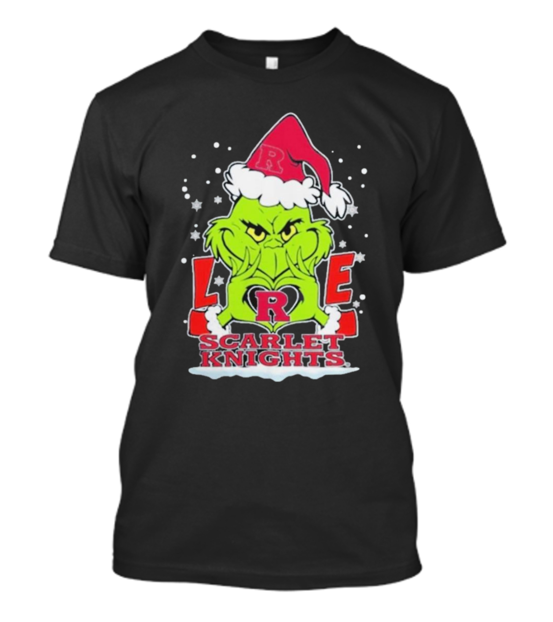 Grinch Love Rutgers Scarlet Knights Football Christmas T-Shirt