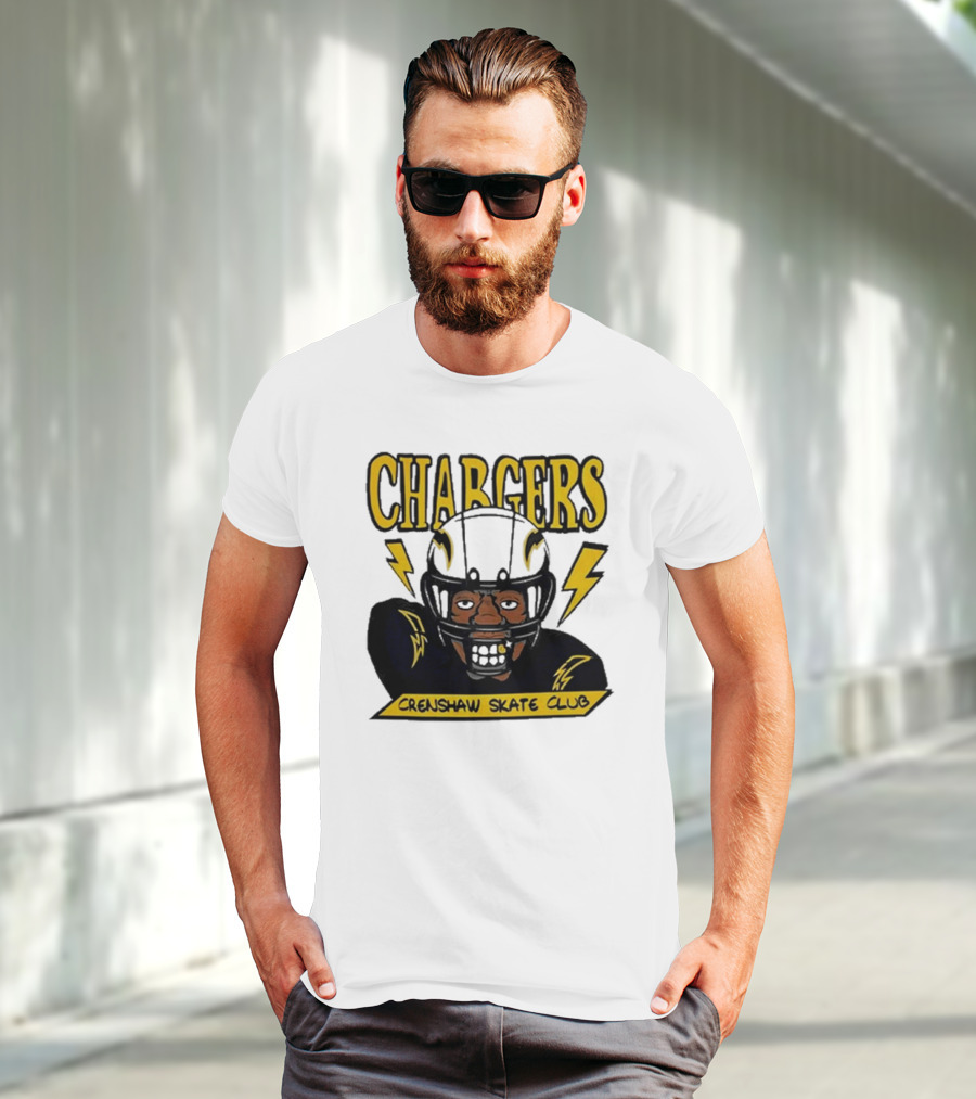 Los Angeles Chargers Crenshaw Skate Club Cartoon Collaboration T-Shirt