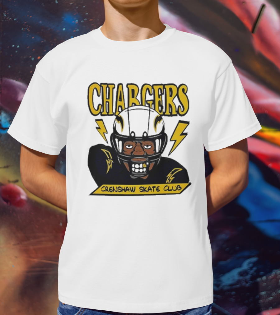 Los Angeles Chargers Crenshaw Skate Club Cartoon Collaboration T-Shirt
