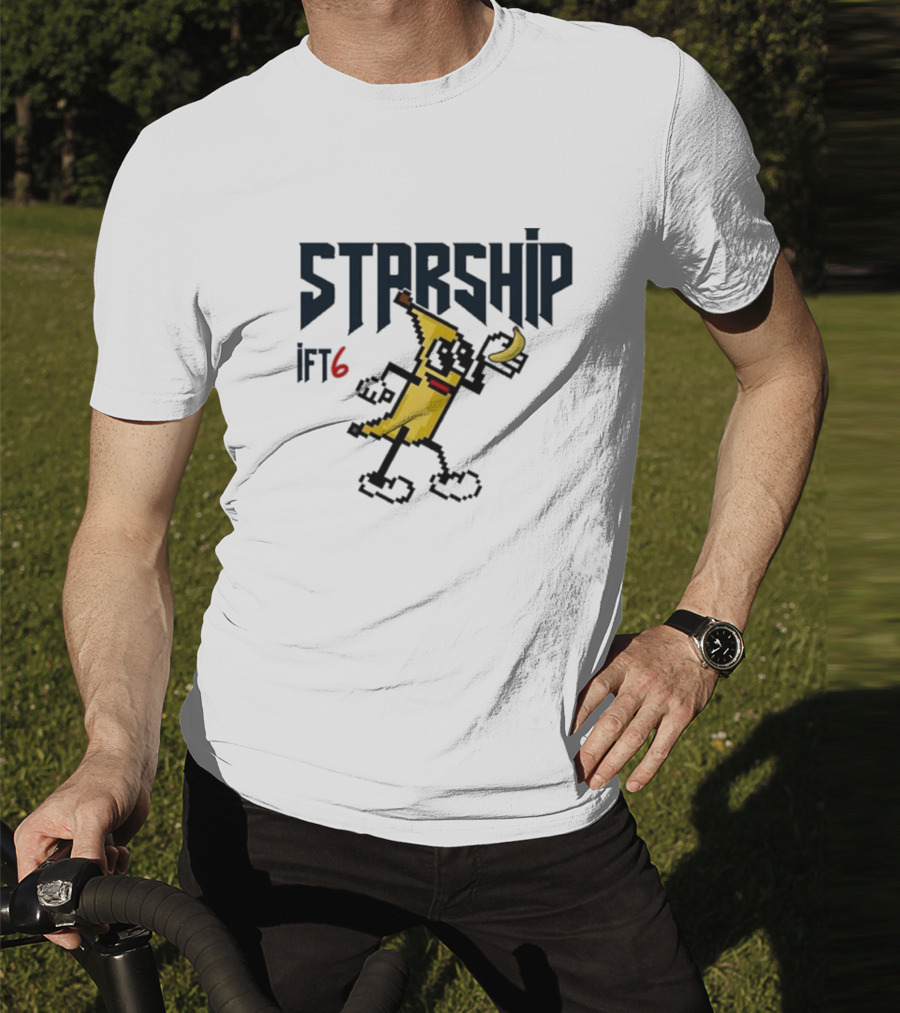 Starship IFT6 Banana Pixel Art Character T-Shirt