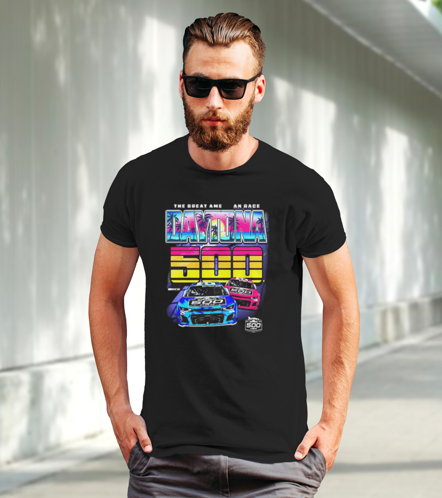 The Great American Race Daytona 500 Checkered Flag Sports 2025 Daytona International Speedway Throwback T-Shirt