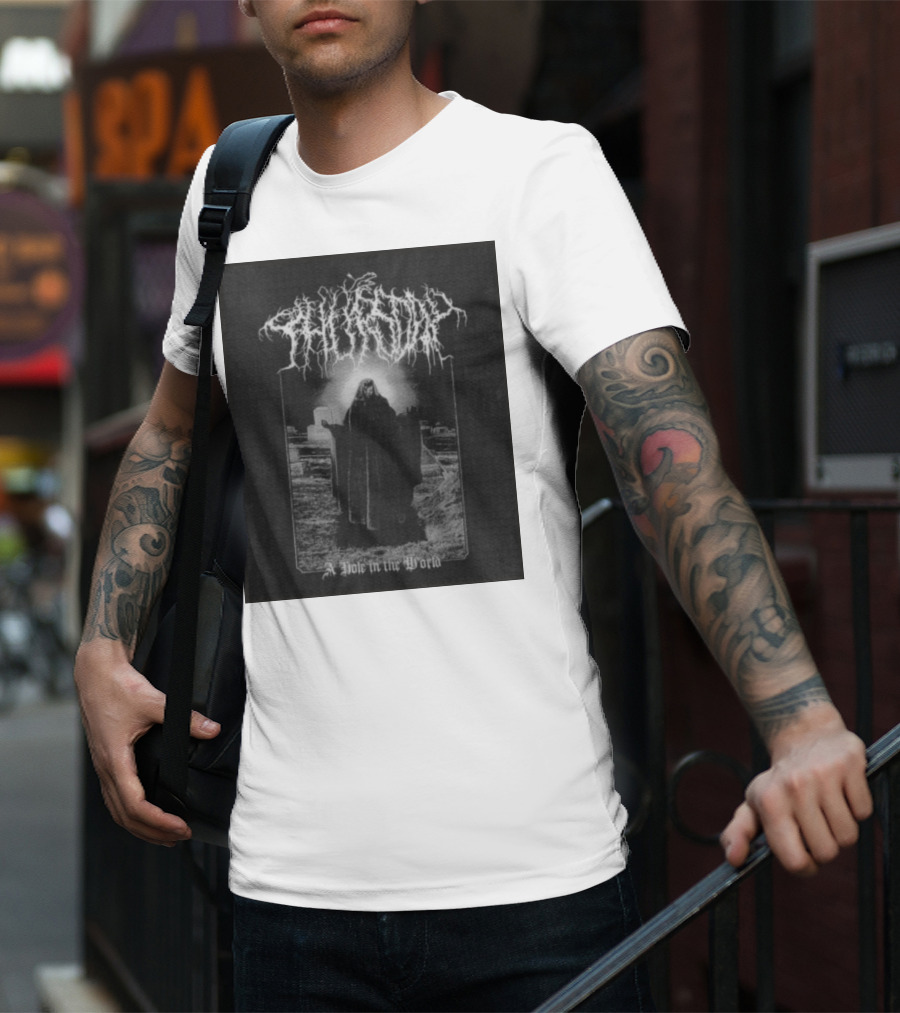 Thursday A Hole In The World Mysterious Cloaked Figure In Cemetery T-Shirt