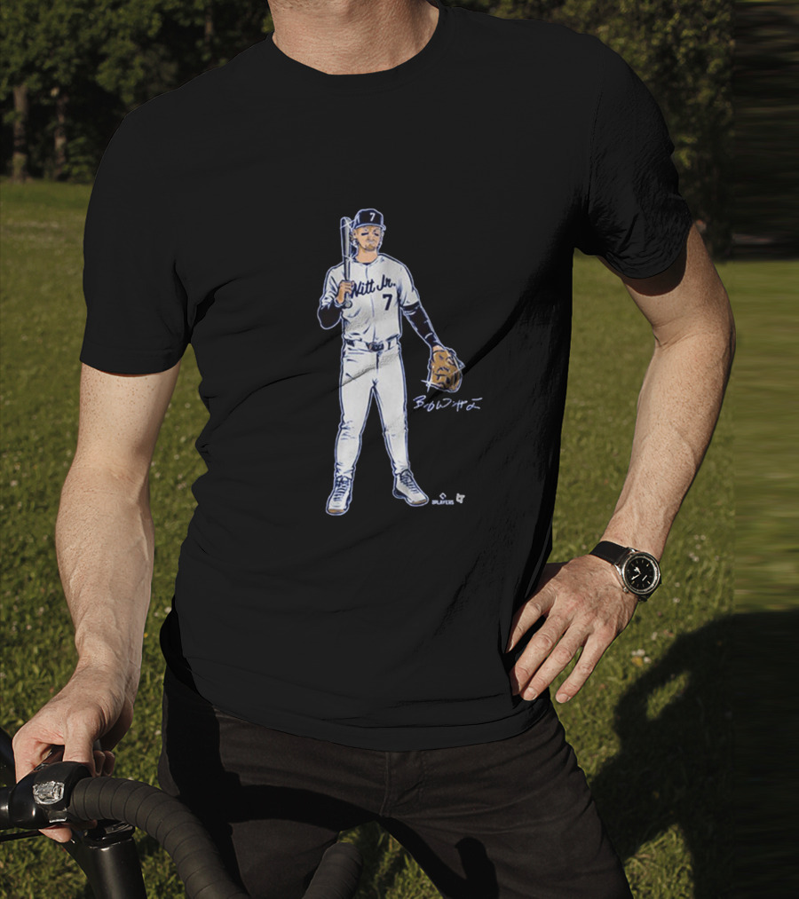 Bobby Witt Jr 7 Signature Kansas City Royals MLB Silver And Gold T-Shirt