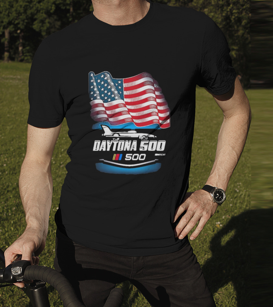 Daytona 500 American Flag Racing Daytona International Speedway 2025 Checkered Flag Sports T-Shirt