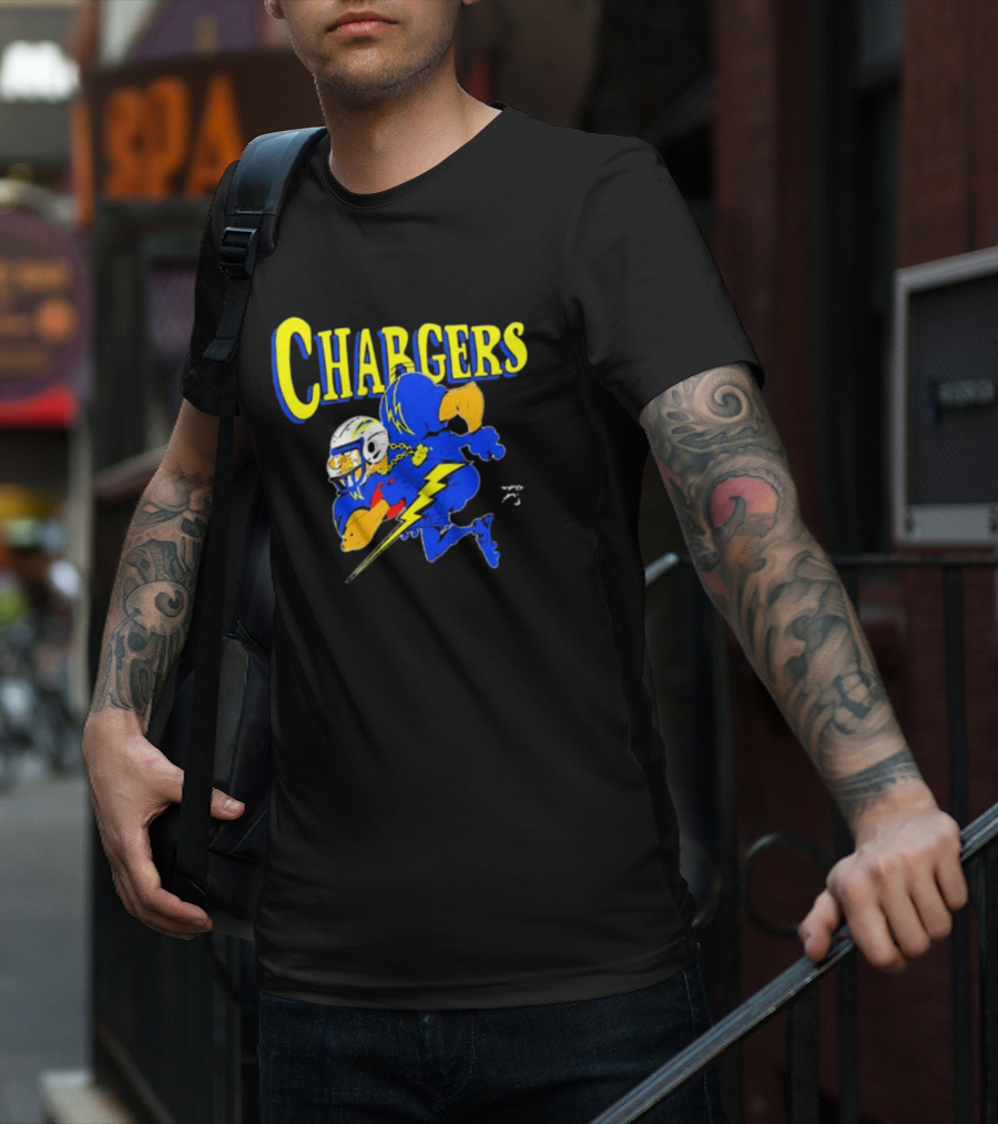 Los Angeles Chargers Crenshaw Skate Club Mascot Football Cartoon Character T-Shirt