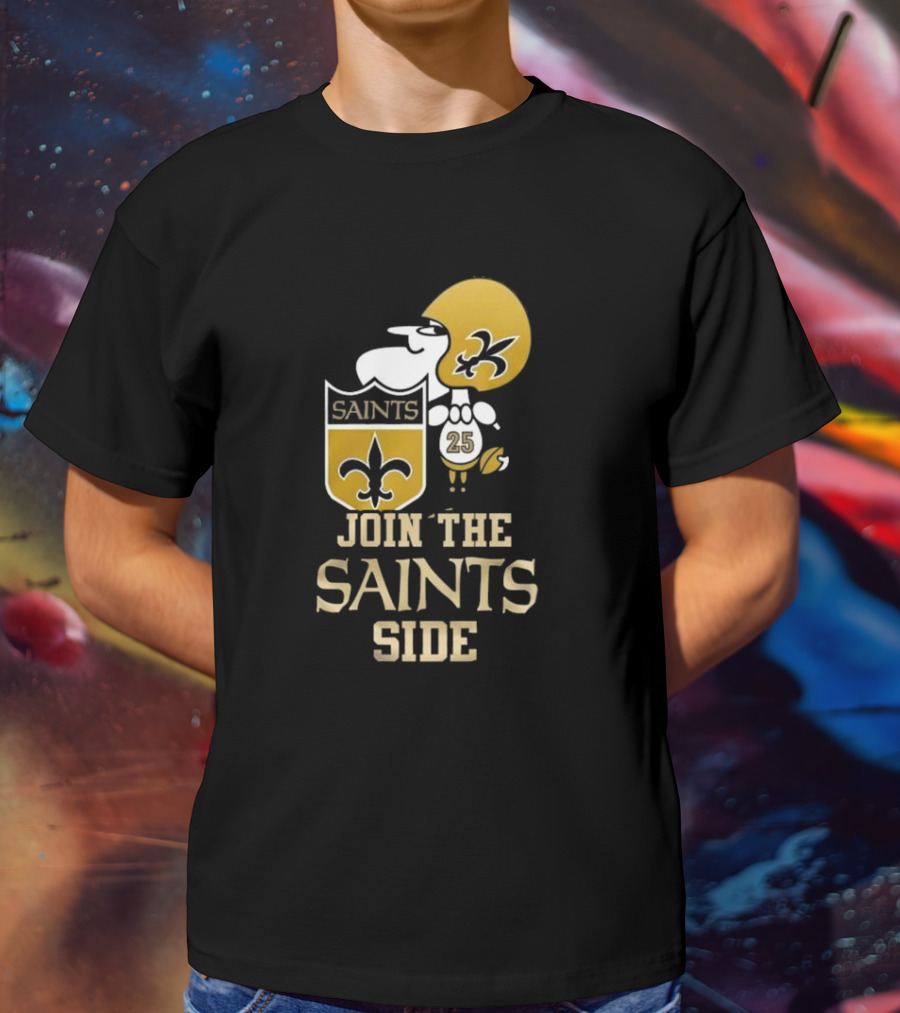 New Orleans Saints Snoopy 25 Join The Saints Side T-Shirt
