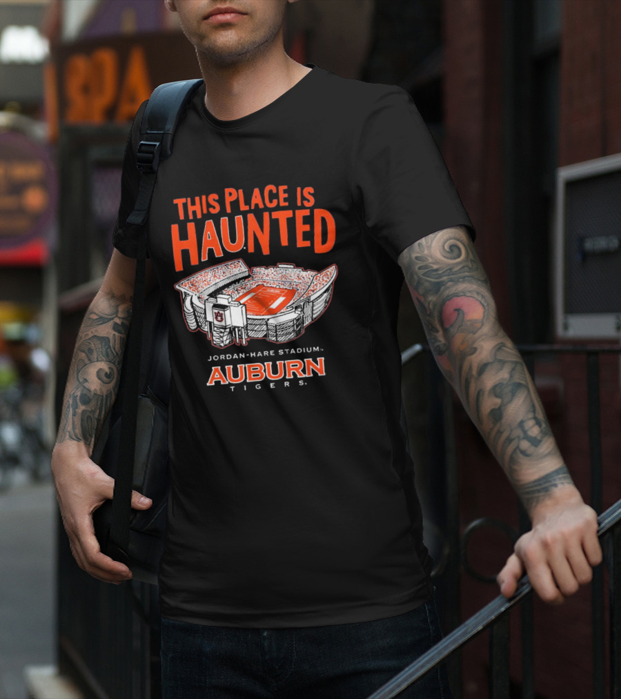 Auburn Tigers This Place Is Haunted Jordan-Hare Stadium Football T-Shirt