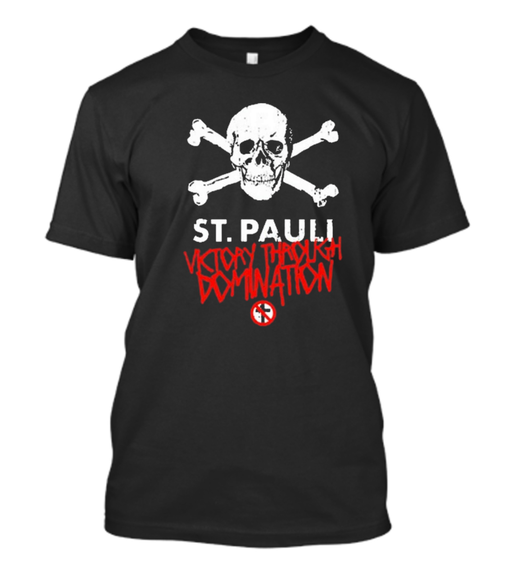 St. Pauli Victory Through Domination Skull And Crossbones Bad Religion T-Shirt
