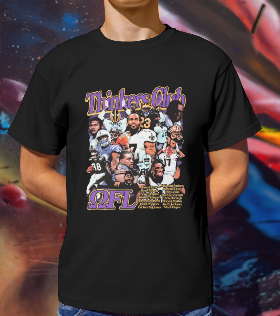Thinkers Club NFL Jalen Hurts Steve McNair Spice Adams Roman Harper Dennis Norfleet Ray Lewis Julius Peppers Ed Too Tall Jones Melvin Ingram T-Shirt