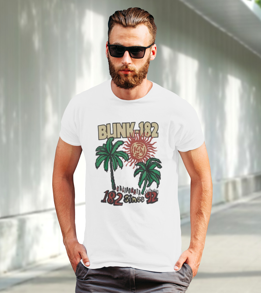 Blink-182 California 182 Since 92 Sun Palm Trees T-Shirt
