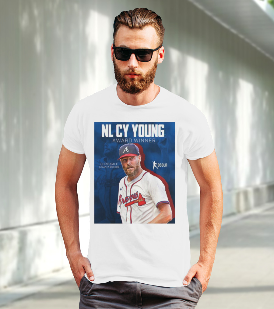 NL Cy Young Award Winner Chris Sale Atlanta Braves BSBLR T-Shirt