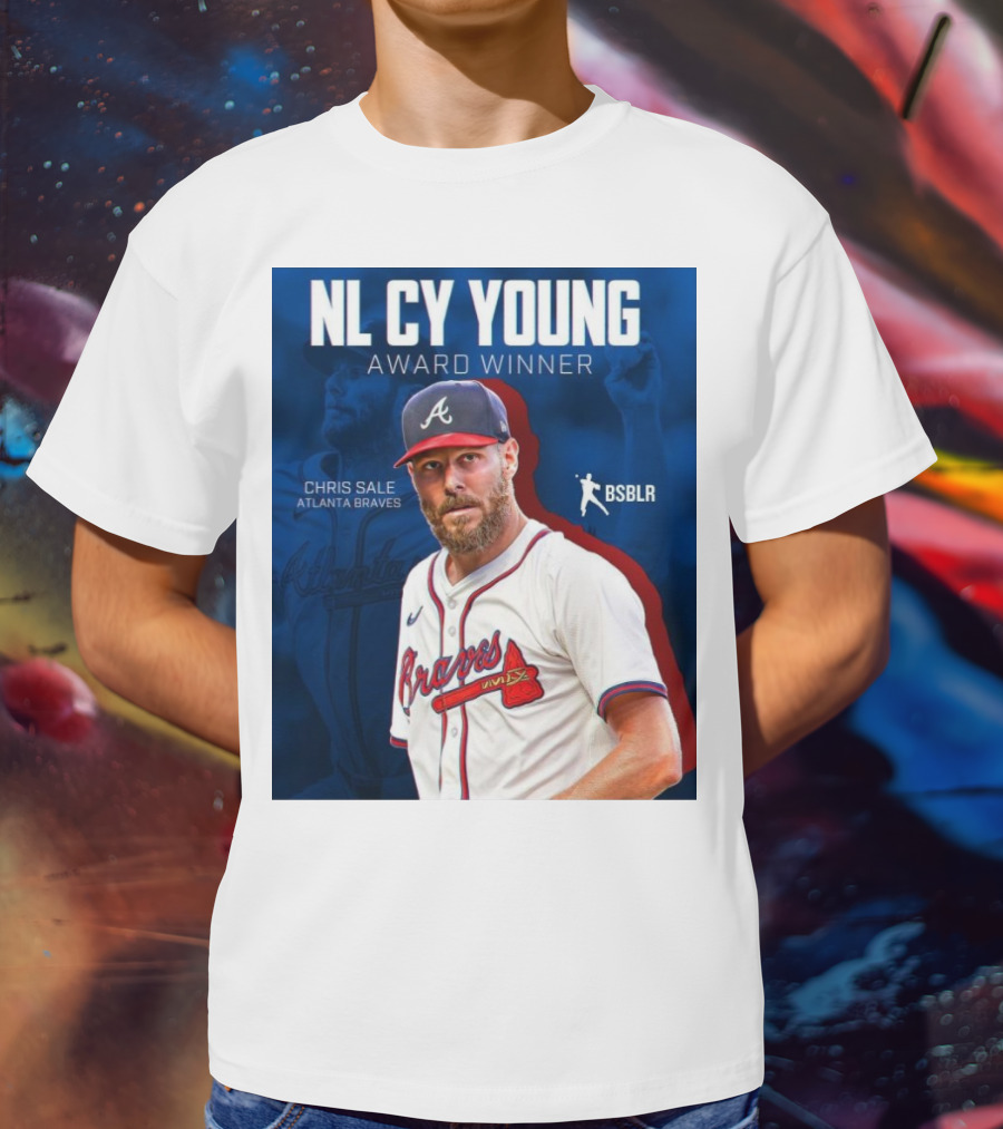 NL Cy Young Award Winner Chris Sale Atlanta Braves BSBLR T-Shirt