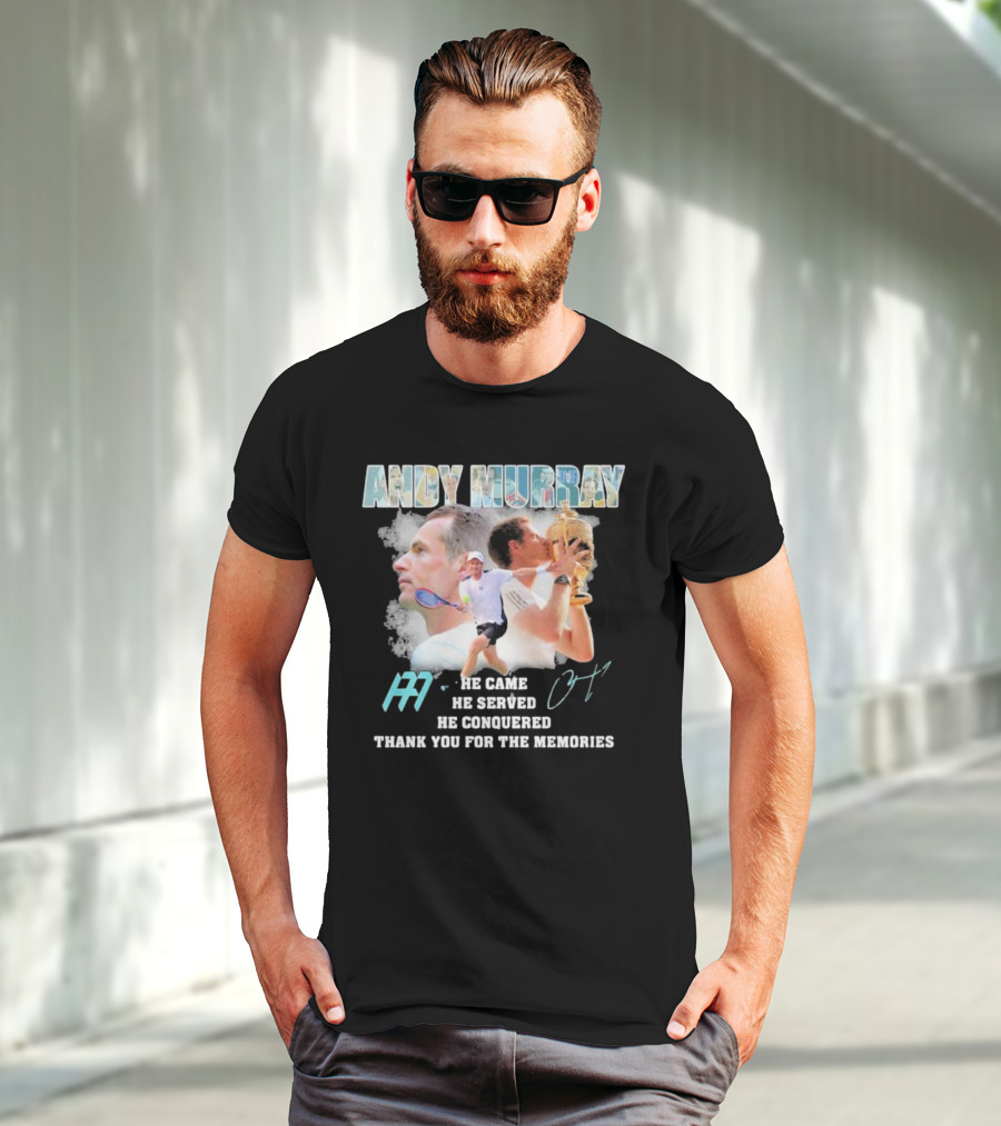 Andy Murray He Came He Served He Conquered Thank You For The Memories Tennis T-Shirt