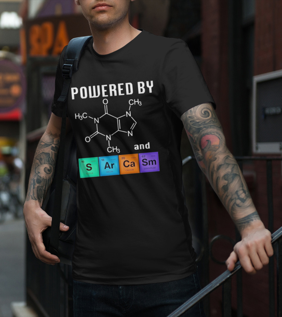 Powered By Caffeine And Sarcasm Elements T-Shirt