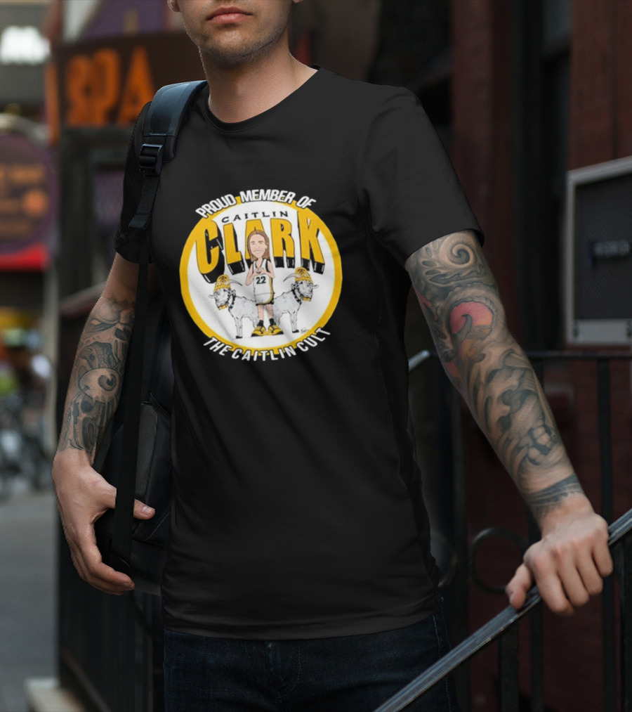 Proud Member Of Caitlin Clark The Caitlin Cult Goat Basketball Circle T-Shirt