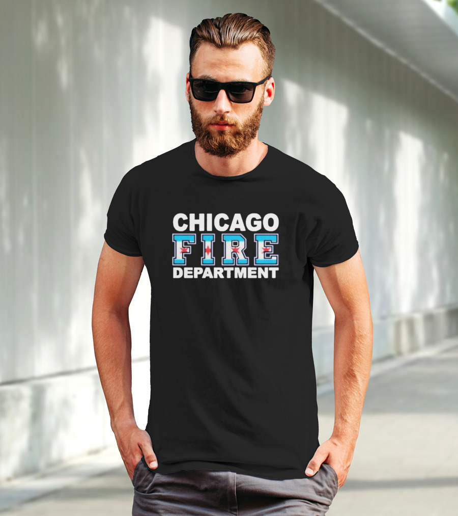 CHICAGO FIRE DEPARTMENT City Flag Inspired T-Shirt