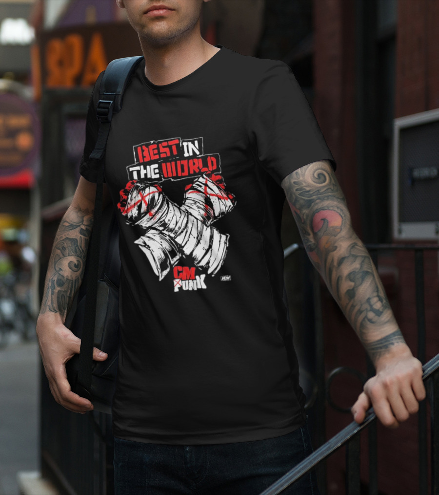 Best In The World CM Punk AEW Arms T-Shirt
