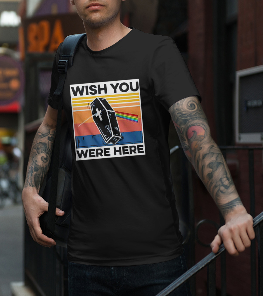 Coffin Wish You Were Here Vintage Rainbow Prism T-Shirt