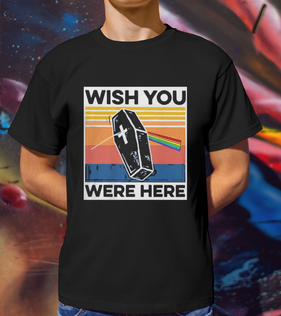 Coffin Wish You Were Here Vintage Rainbow Prism T-Shirt