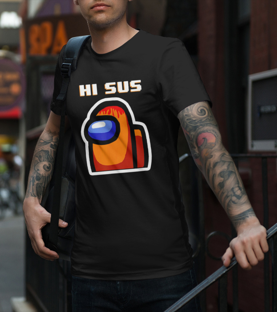 Hi Sus Impostor Among Us Funny Vintage Game T-Shirt