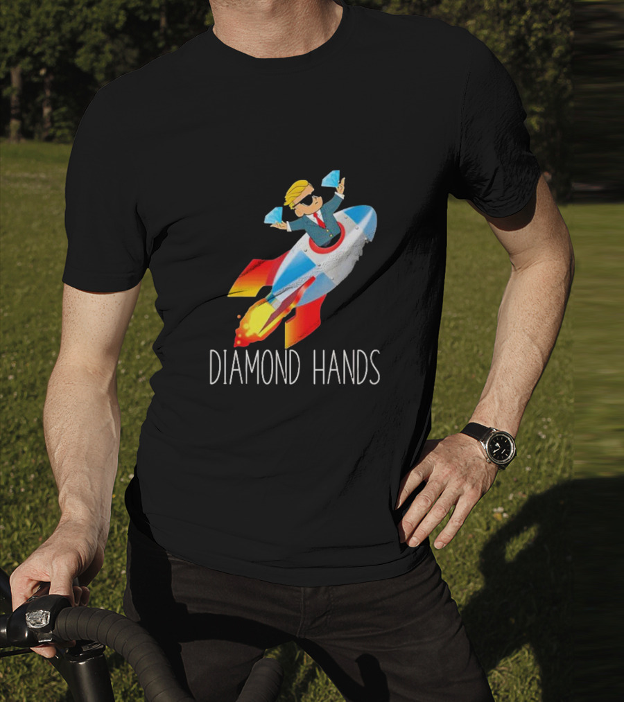 WallStreetBets WSB Diamond Hands Rocket Ship To The Moon T-Shirt