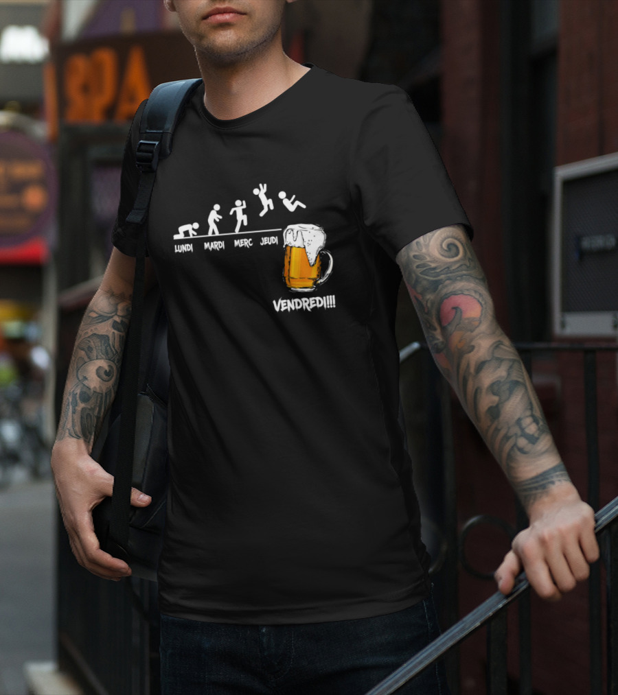 Lundi Mardi Mercredi Jeudi Vendredi Beer Evolution Mug T-Shirt