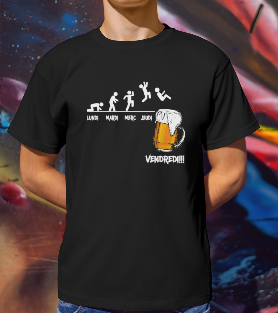 Lundi Mardi Mercredi Jeudi Vendredi Beer Evolution Mug T-Shirt