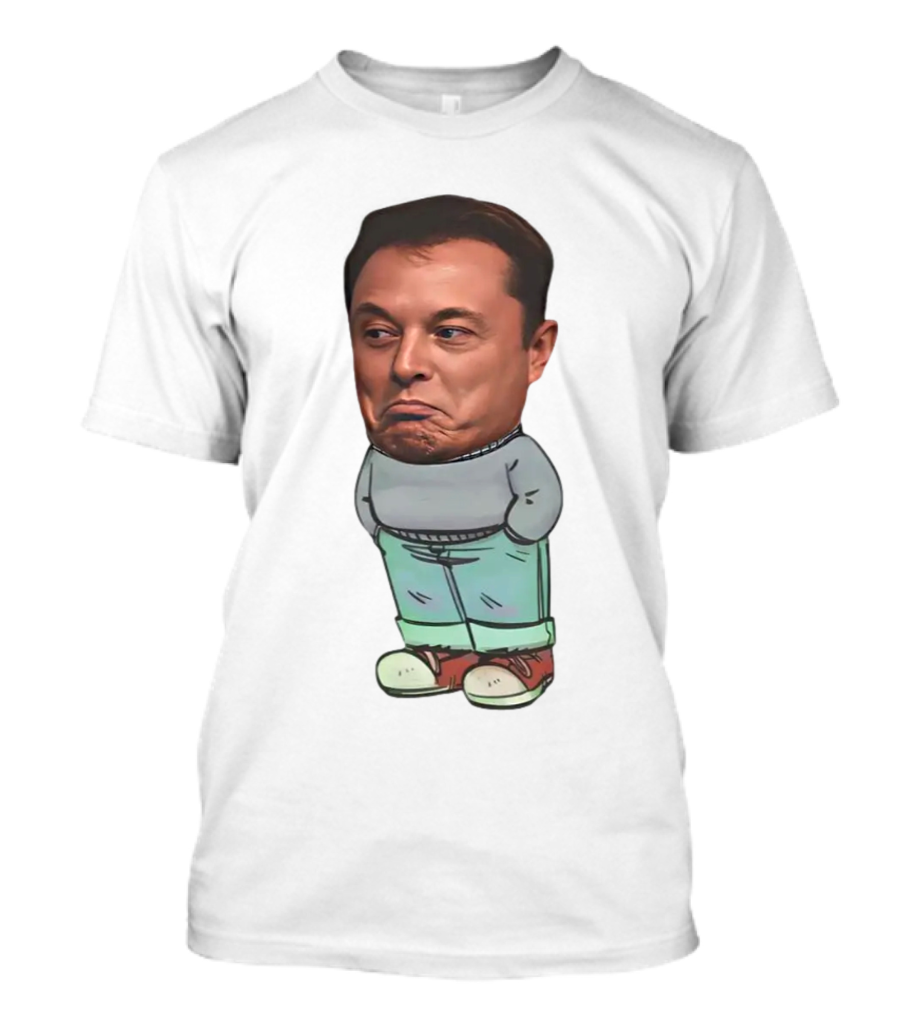 Musk Chill Guy Cartoon Style Humor Character T-Shirt