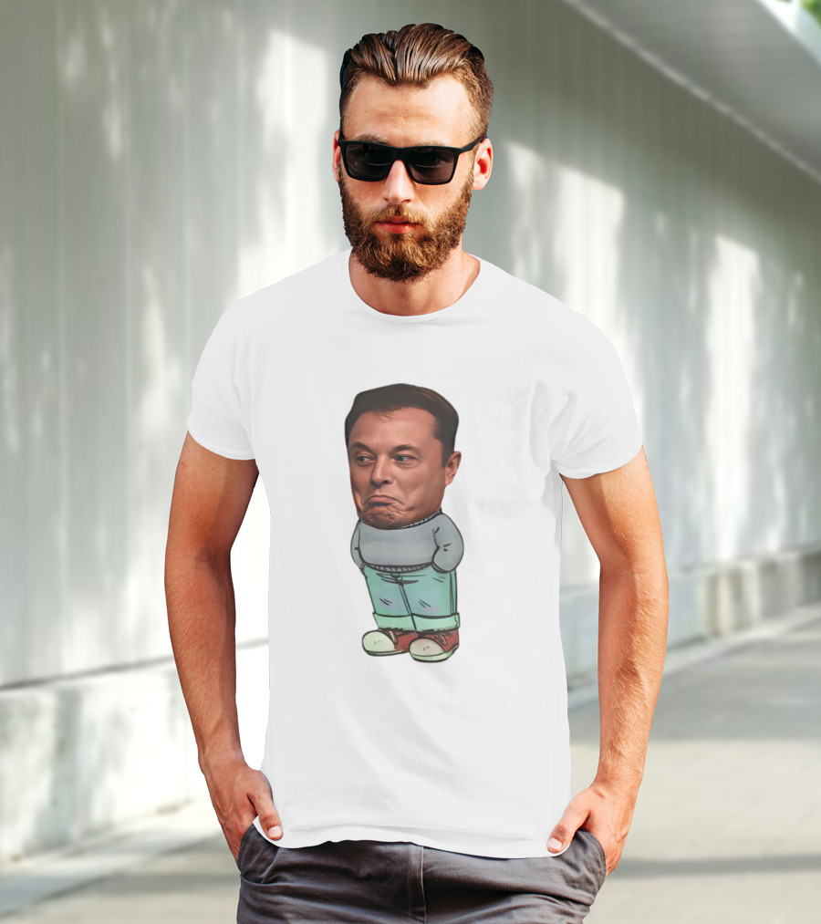 Musk Chill Guy Cartoon Style Humor Character T-Shirt