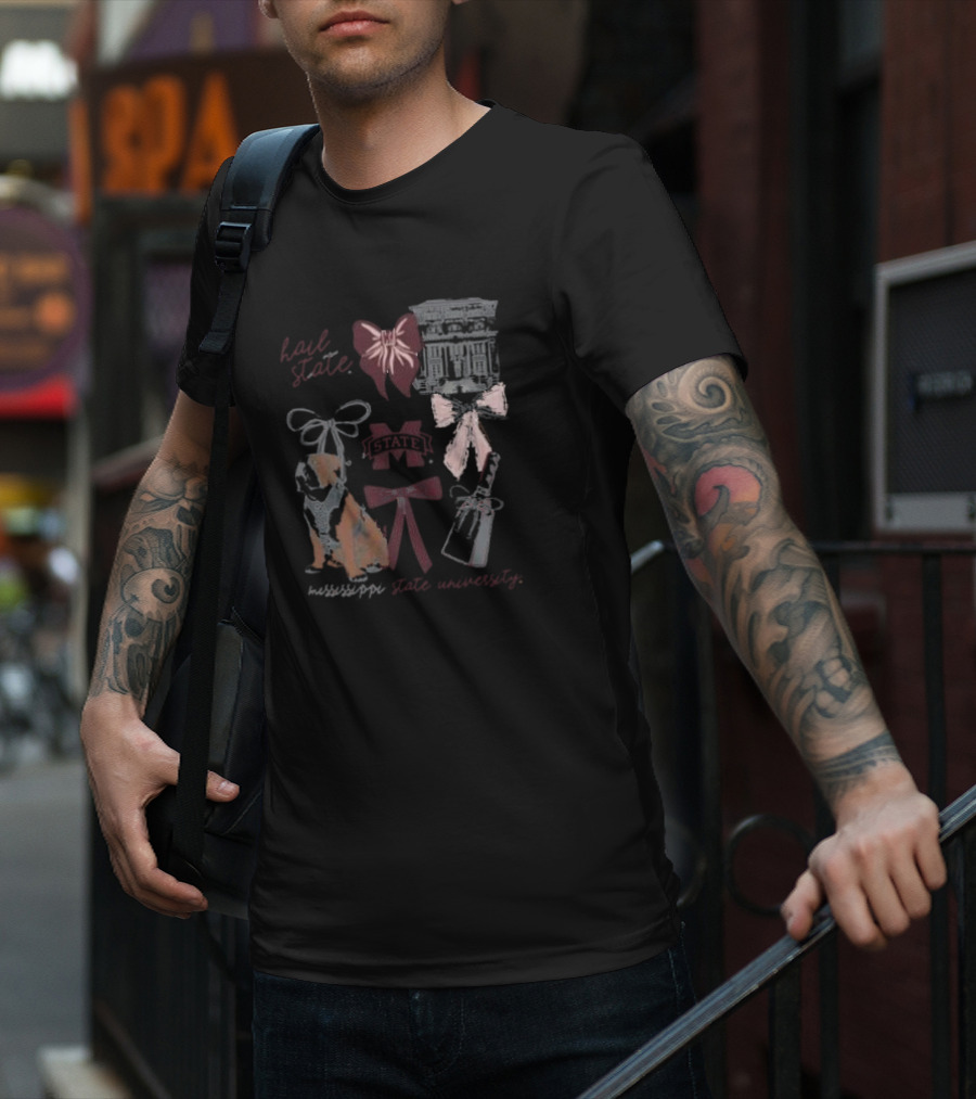 Hail State Mississippi State University Bulldogs Bow Logo Champ T-Shirt