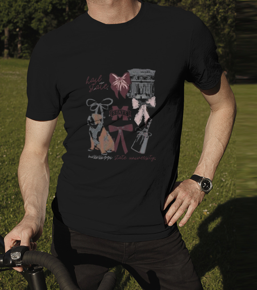 Hail State Mississippi State University Bulldogs Bow Logo Champ T-Shirt