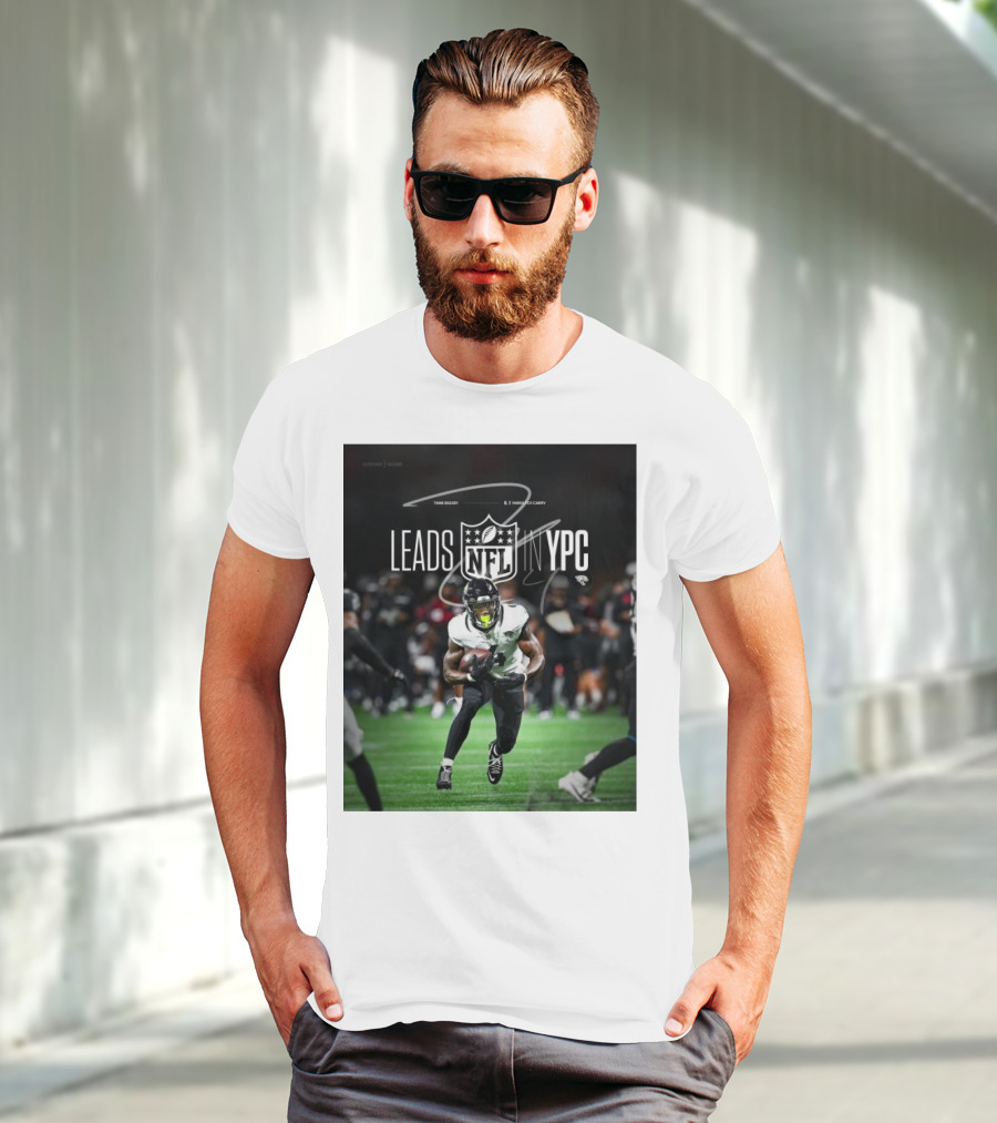 Tank Bigsby Jacksonville Jaguars NFL Leads YPC Signature Football Action T-Shirt