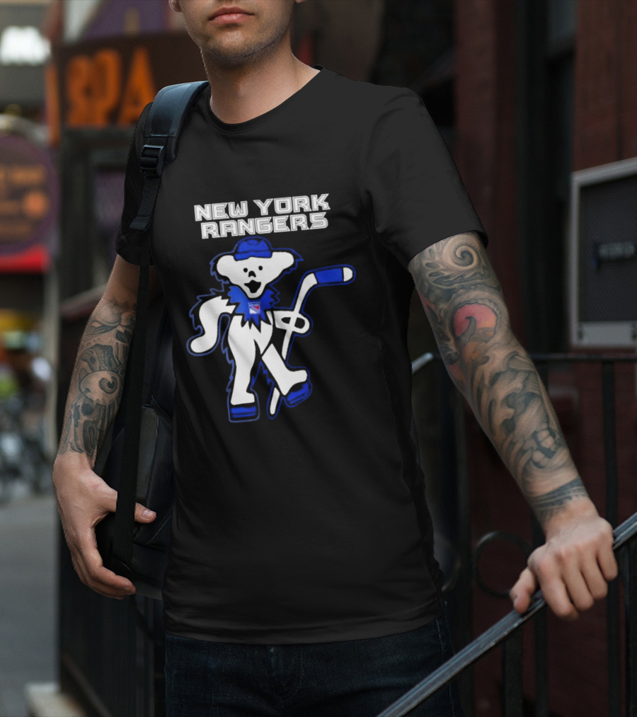 New York Rangers Grateful Dead Dancing Bear Hockey T-Shirt