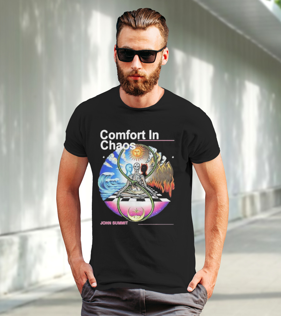 Comfort In Chaos John Summit The Good And The Evil Sun Moon Skeleton T-Shirt