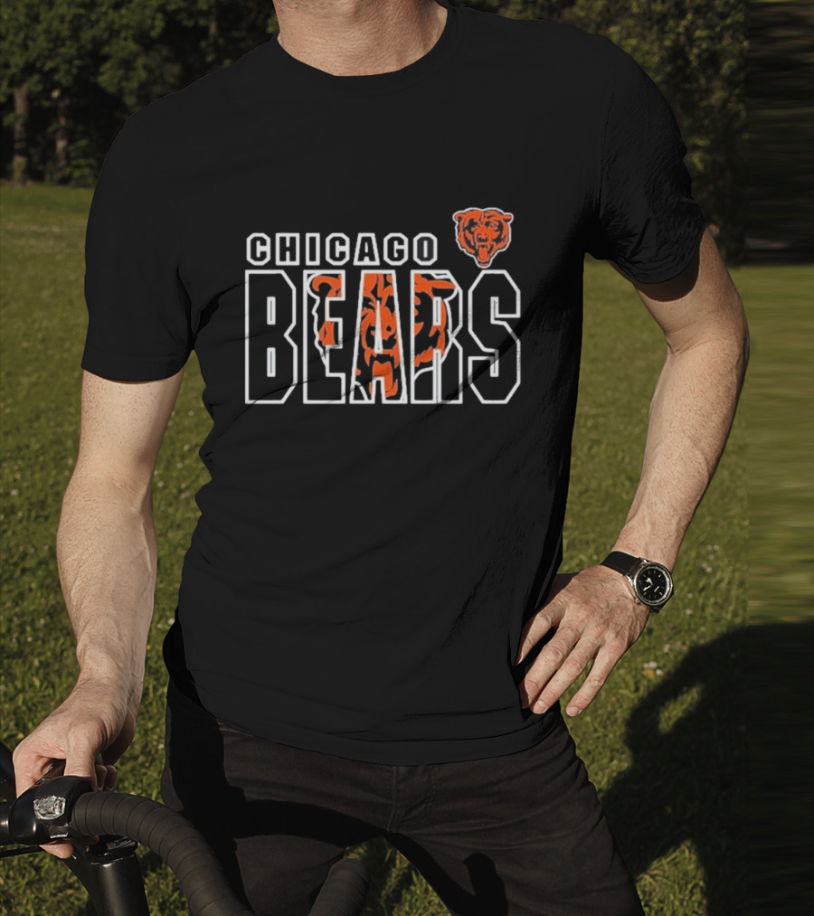 Chicago Bears Youth NFL Properties Double Logo Bear Head T-Shirt