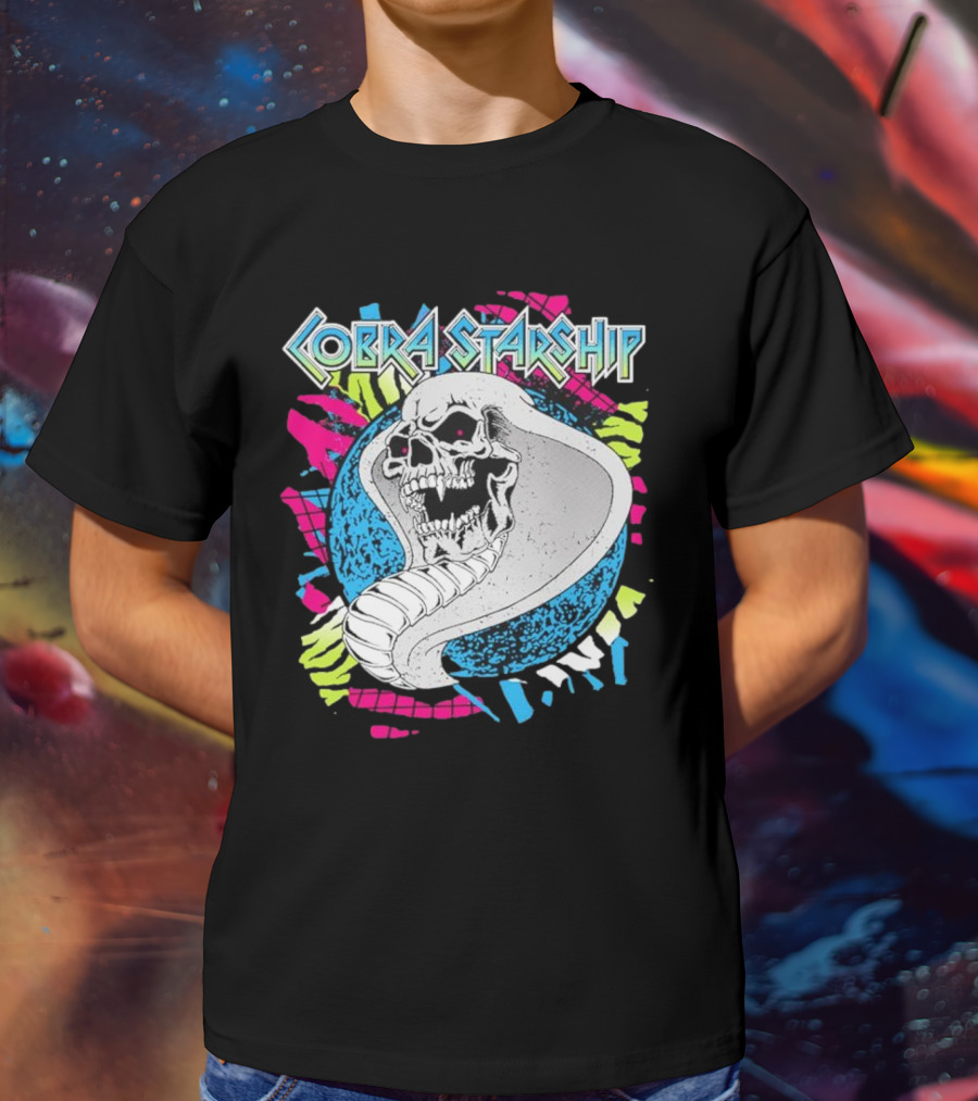 Cobra Starship Skull Cobra Neon Colors T-Shirt